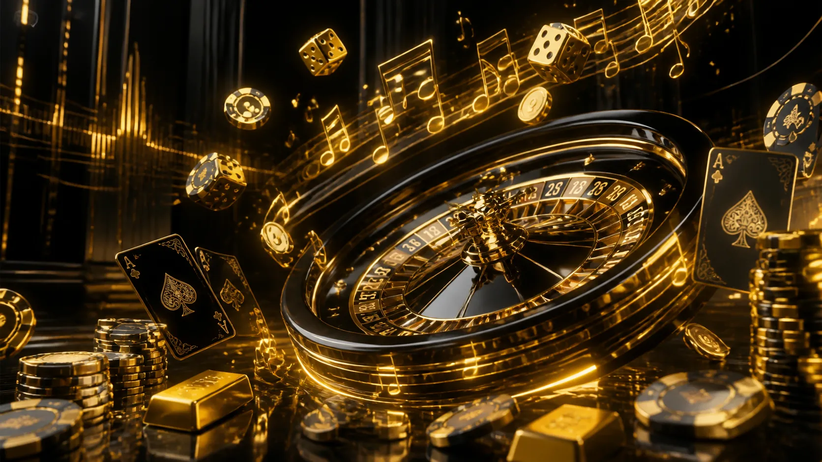 Futuristic holographic style showcasing Winbeatz casino theme with glowing poker chips and dice in vibrant colors